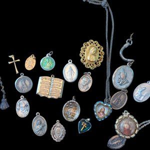 Lot of blessed vintage catholic medals